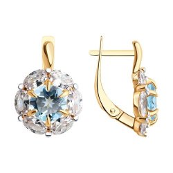 Серьги золотые пробы 585 с топазом (Арт.51-320-02100-1)