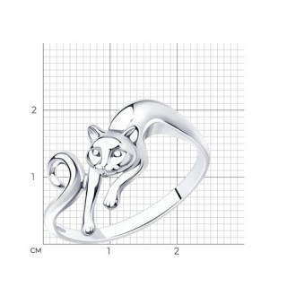 Кольцо серебряное с кошкой «Ночная Пантера» Соколов (арт.94012323)