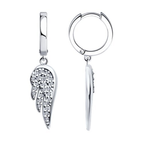 Серьги из серебра с фианитами (Арт.94026614)