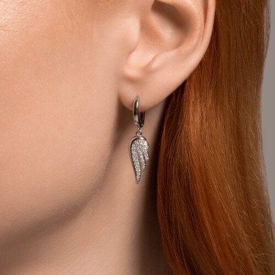Серьги из серебра с фианитами «Крылья Ангела» Соколов (арт.94026614)
