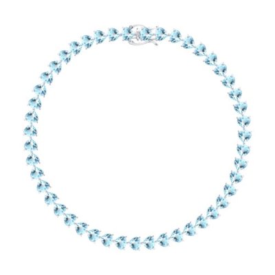 Браслет из белого золота с аквамарином (Арт.6054027-3)