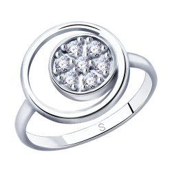 Кольцо из серебра с фианитами (Арт.94012899)