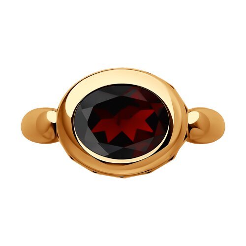 Кольцо золотое пробы 585 с гранатом (Арт.716394)