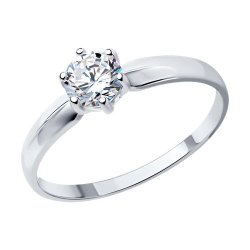 Кольцо из серебра с фианитом (Арт.94013650)