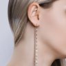 Серьги-цепочки из серебра с фианитами (Арт.94020805)