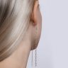 Серьги-цепочки из серебра с фианитами (Арт.94020805)