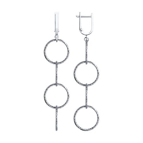 Серьги из серебра с алмазной гранью (Арт.94022769)