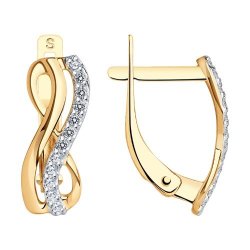 Серьги из золота с фианитами (Арт.027155)