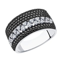 Кольцо из белого золота с бриллиантами (Арт.7010098-3)