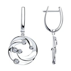 Серьги из серебра с фианитами (Арт.94023466)