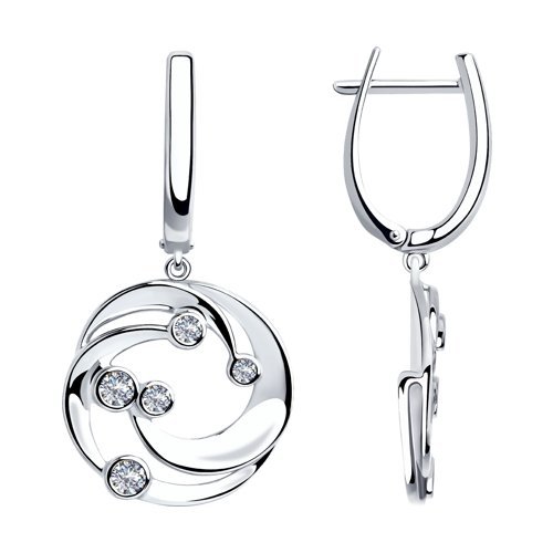 Серьги из серебра с фианитами (Арт.94023466)