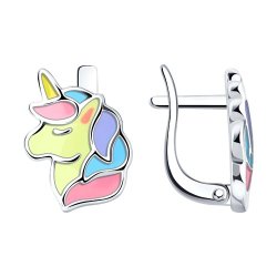 Серьги из серебра с эмалью (Арт.94024308)