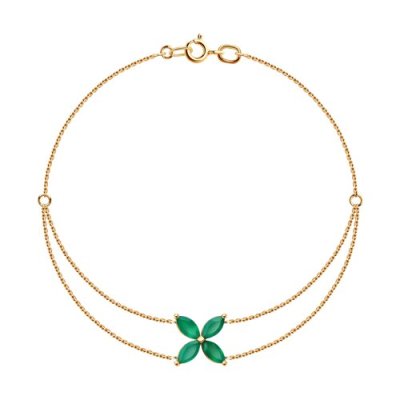 Браслет золотой пробы 585 с агатом (Арт.750558)