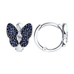 Серьги из серебра с фианитами (Арт.94025908)