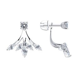 Серьги из серебра с фианитами (Арт.94026022)