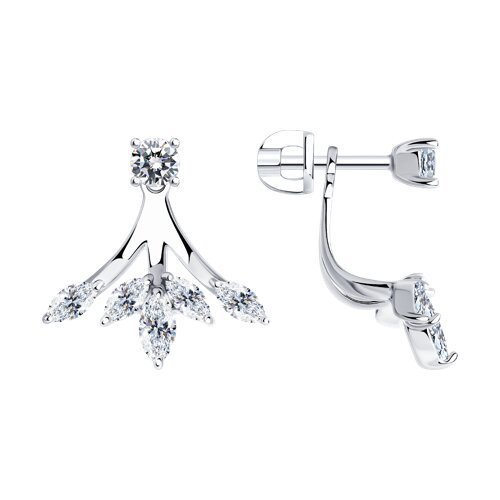 Серьги из серебра с фианитами (Арт.94026022)