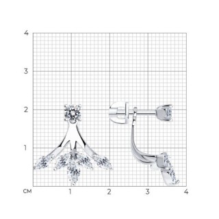 Серьги из серебра с фианитами «Иней рассвета» Соколов (арт.94026022)