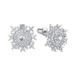 Серьги из серебра с фианитом (Арт.cz-e02914-x-w-w-x-w)