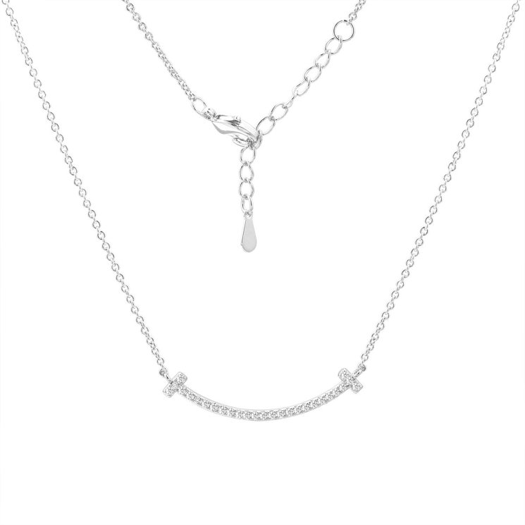 Ожерелье из серебра с фианитом (Арт.cz-n05140-x-w-x-x-w)