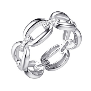 Кольцо серебряное с фианитами «Chain Elegance» Fresh Jewelry (арт.CZ-R02919-X-W-X-X-W)