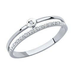 Кольцо из белого золота с бриллиантами (Арт.1011864-3)