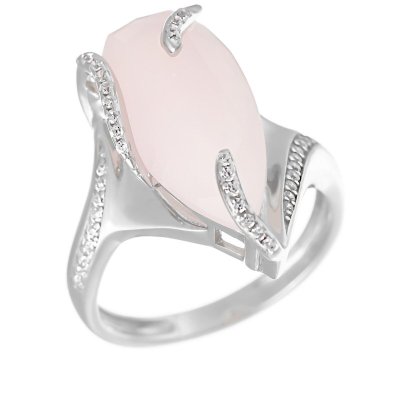 Кольцо из серебра с куб. цирконием и ситаллом (Арт.cz-r1189-x-w-mpg-x-w)