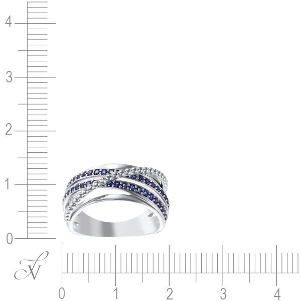 Кольцо из белого золота с сапфиром (Арт.22481r-0012_ko_glsa_wg)