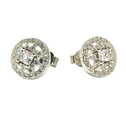 Серьги из серебра с фианитом (Арт.hl-e35e41w25-x-w-w-x-w)
