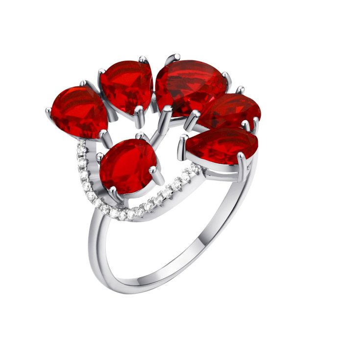 Кольцо из серебра с куб. цирконием и ситаллом (Арт.pd-r00183-x-w-rg-x-w)