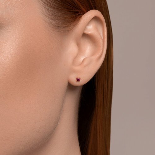 Серьги золото с корундом «Алая Искра» Соколов (арт.728698)