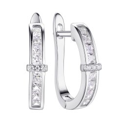 Серьги из серебра с фианитом (Арт.sl-e01478-x-w-w-x-w)