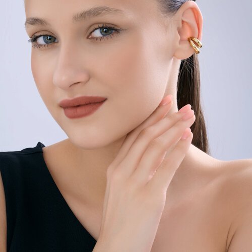 Серьги из серебра с золочением «Объемный дуэт» Соколова (арт.93170023)