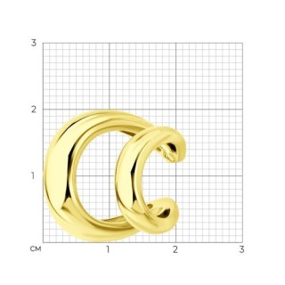 Серьги из серебра с золочением «Объемный дуэт» Соколова (арт.93170023)