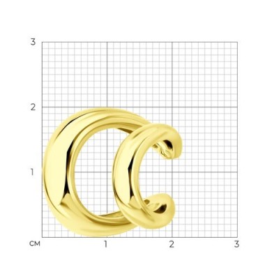 Серьги из серебра с золочением «Объемный дуэт» Соколова (арт.93170023)