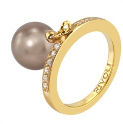 Кольцо из серебра с жемчугом и кристаллом swarovski (Арт.zar-14-10-9-g)