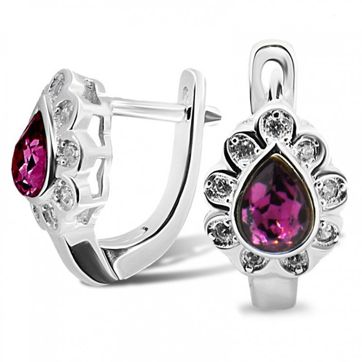 Серьги Серебряные крылья (Арт.22set9509rdl-113_kristallswarovski_kubcirkonii)