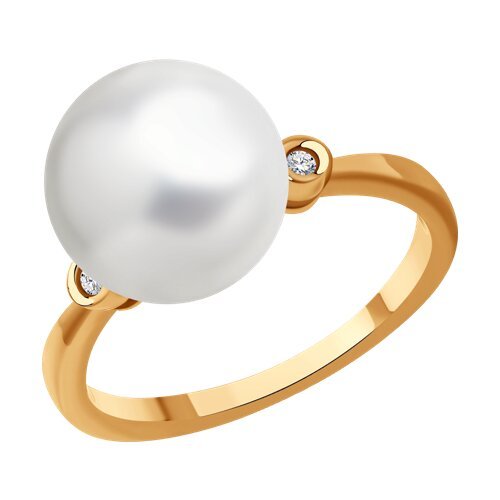 Кольцо из золота с бриллиантами и жемчугом «Морская Примадонна» Соколов (арт.8010081)