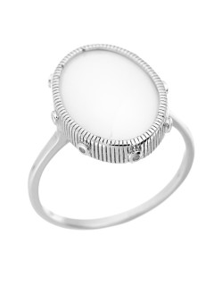 Кольцо серебряное с керамикой и куб. цирконием «Ceramic Glow» Fresh Jewelry (арт.TC-R01266-W-W-X-X-W)