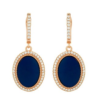 Серьги с керамикой и фианитами «Вечерний овал» Fresh Jewelry (арт.TM-E00746-Вl-G-X-X-W)