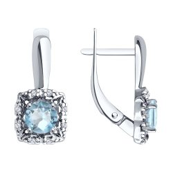 Серьги из серебра с топазами и фианитами (Арт.94-320-00180-1)