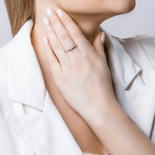 Кольцо из серебра с бриллиантом (Арт.87010016)