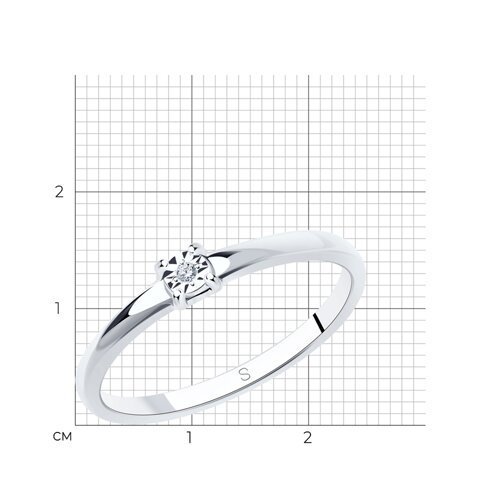 Кольцо из серебра с бриллиантом (Арт.87010016)