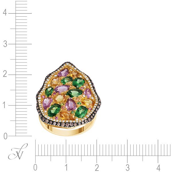 Кольцо из золота с бриллиантом и сапфиром (Арт.hf04524r-ypsgg_dn_sm_ct_tv_yg)