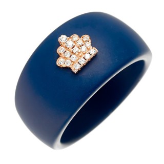 Кольцо с керамикой и куб. цирконием «Royal Shine» Fresh Jewelry (арт.TM-R00598-Вl-G-X-X-W)