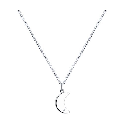 Колье из серебра с бриллиантом «Лунный Шёпот» Соколов (арт.87070011)