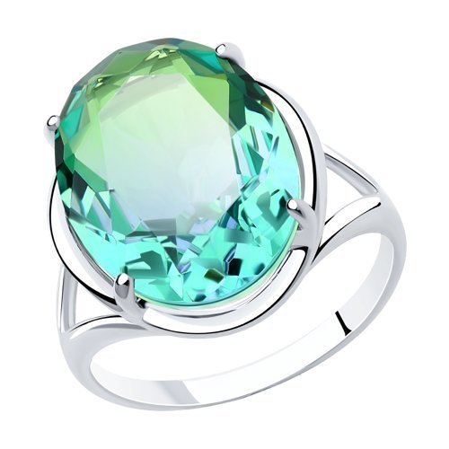 Кольцо из серебра с ситалом синтетическим (Арт.92011914)