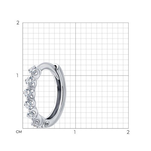 Серьга из белого золота с бриллиантами (Арт.1170028-3)