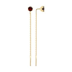 Серьги из золочёного серебра с гранатами (Арт.92022503)