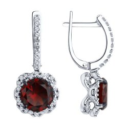 Серьги из серебра с ситаллами и фианитами (Арт.92022824)