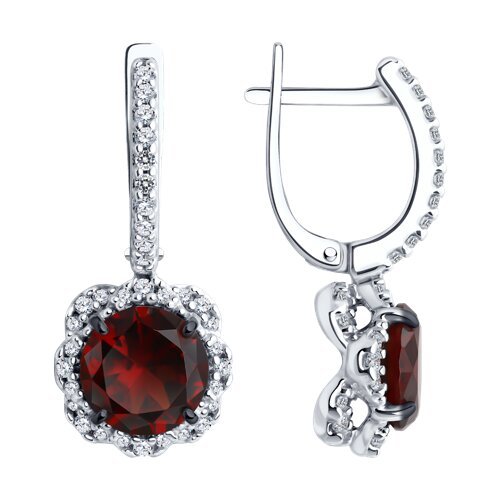 Серьги из серебра с ситаллами и фианитами (Арт.92022824)
